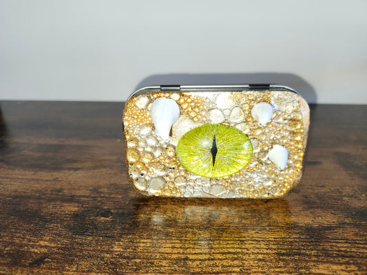 Yellow Dragon Eye Tin With Horns
