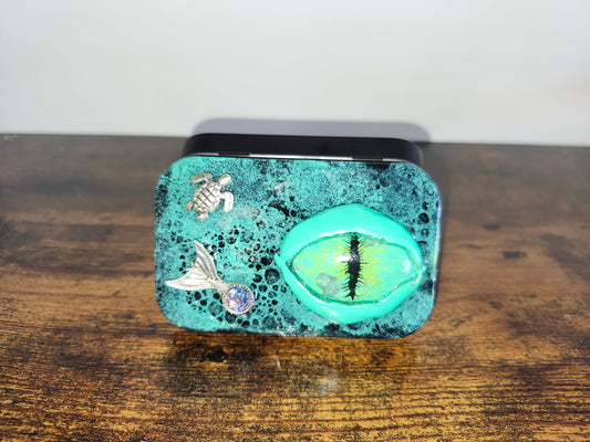 Dragon Eye Tin With Turtle And Mermaid