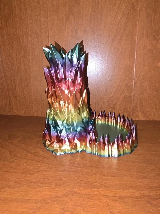 Crystal dice tower
