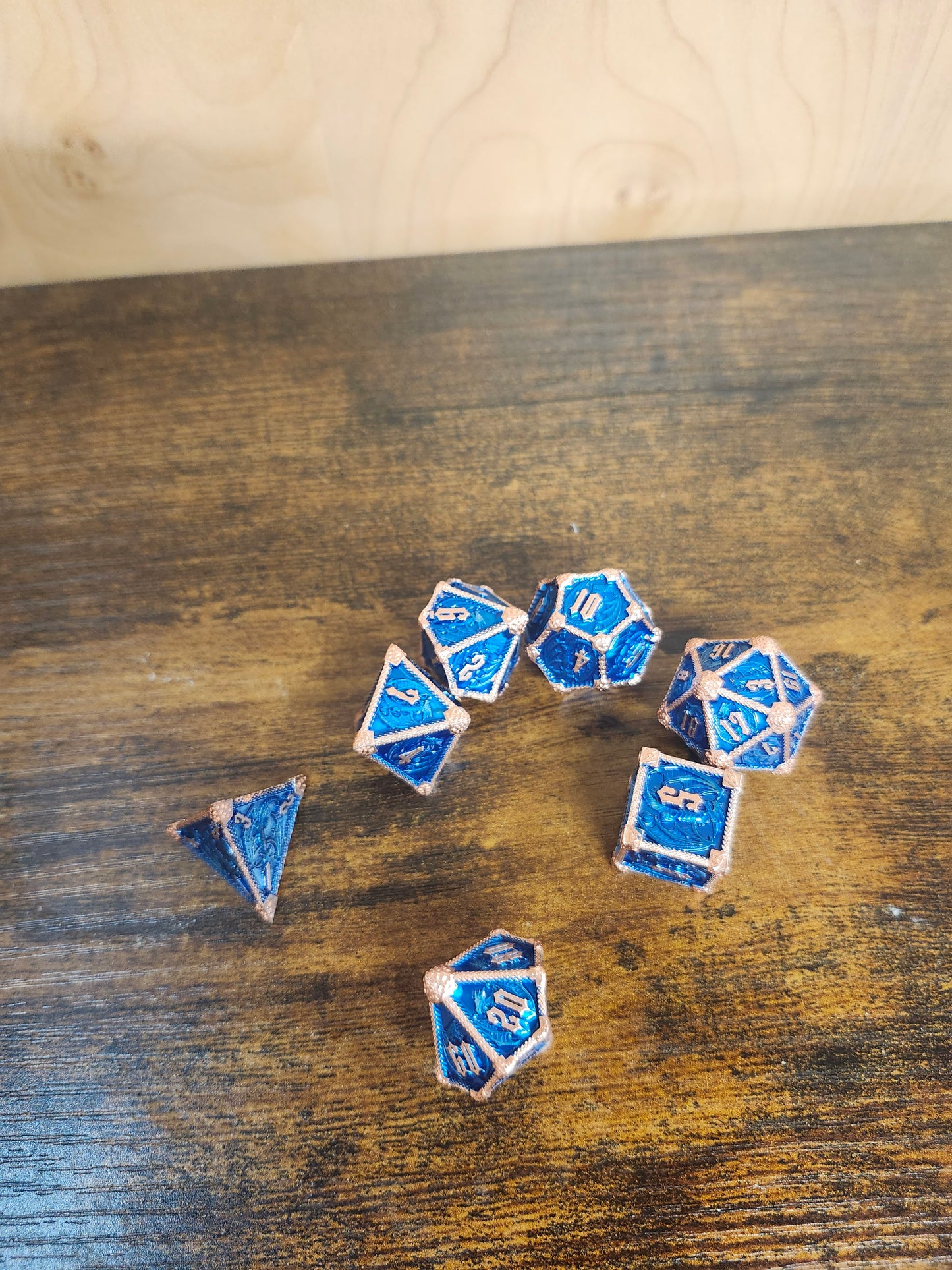 Blue Metel DND Dice