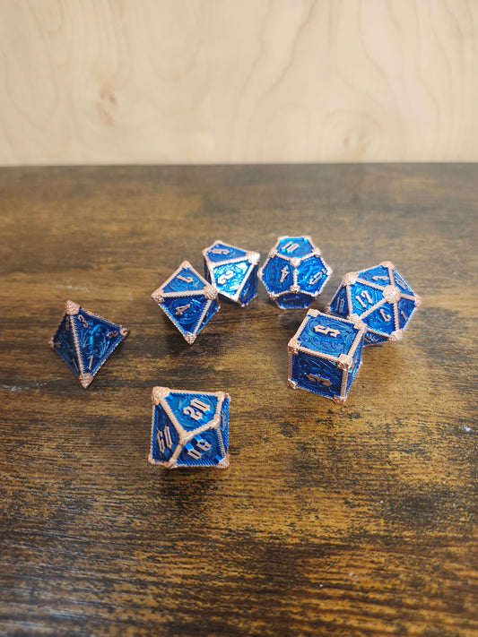 Blue Metel DND Dice