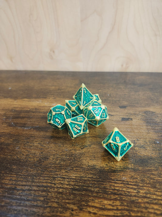 Green Metel DND Dice