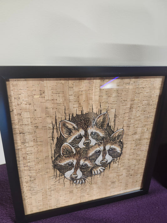 Raccoon Cork Board Picture