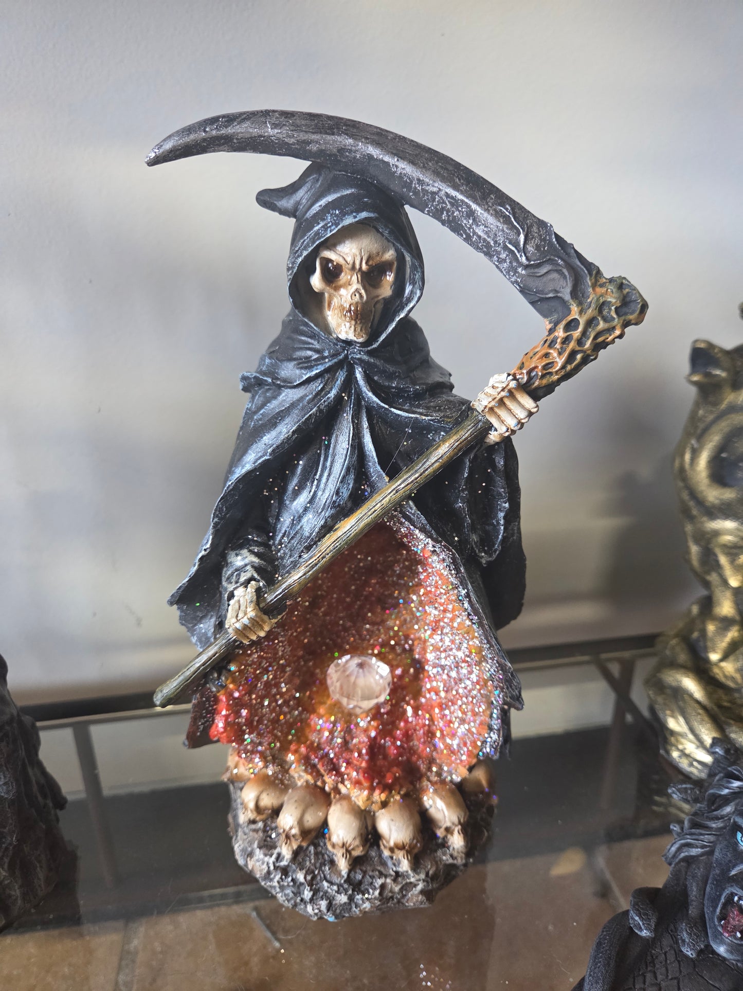 Grim Reaper Back Flow Incense Burner Led Light
