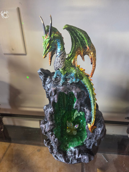 LED Green Back Flow Dragon Incense Burner