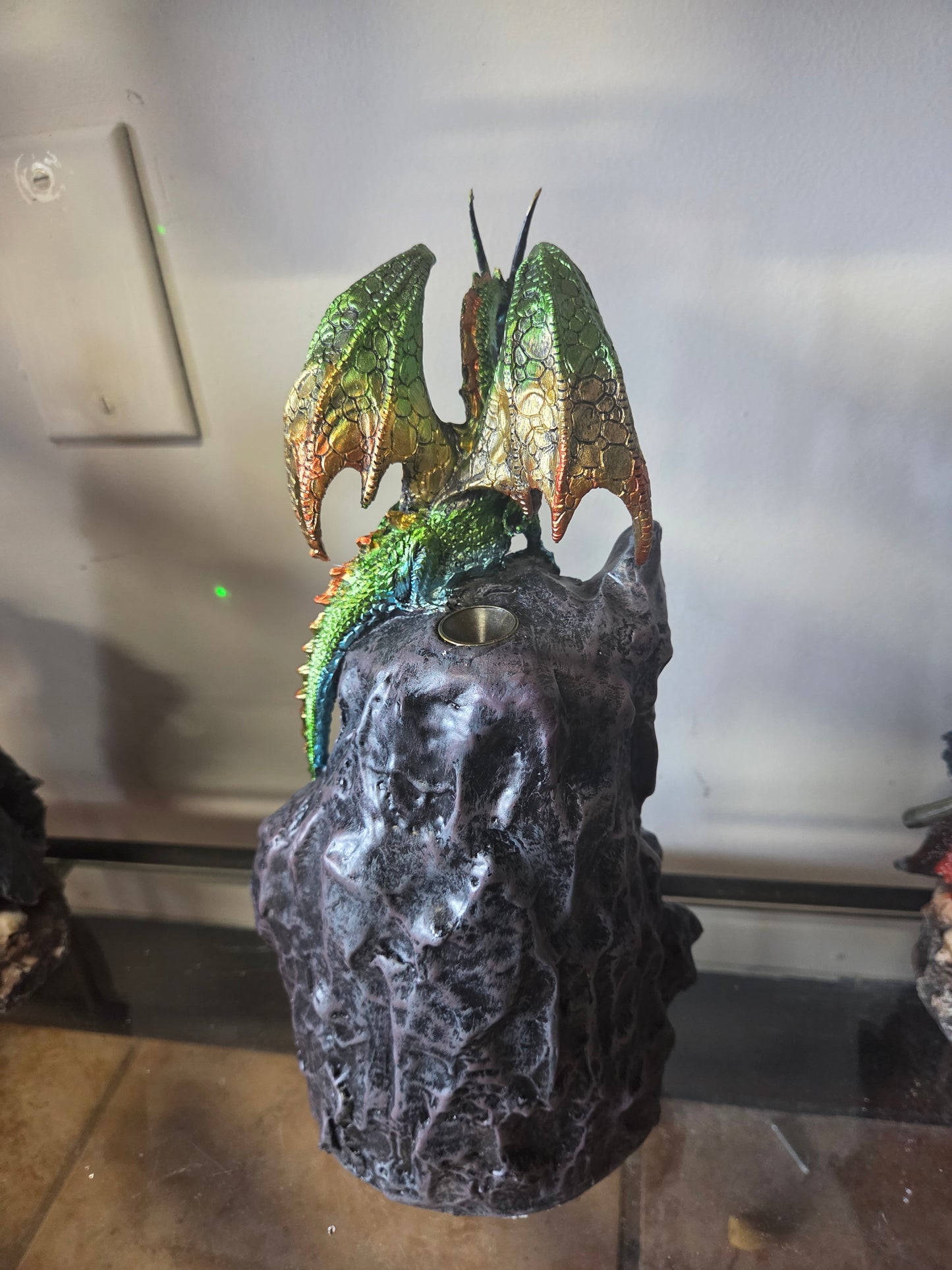 LED Green Back Flow Dragon Incense Burner