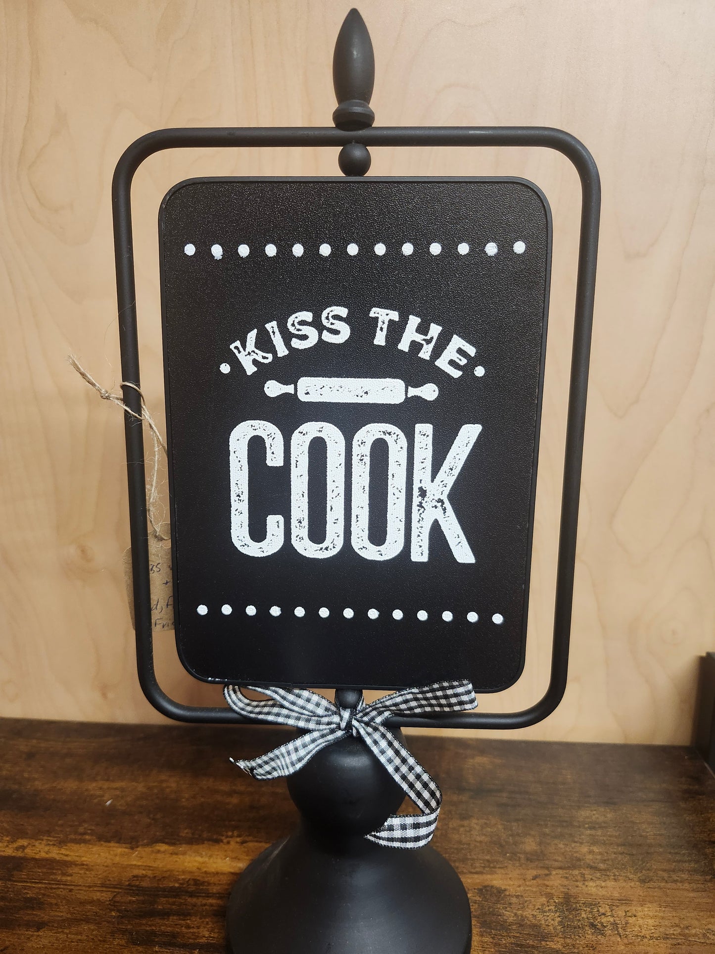 Food Family and Friends Kiss The Cook Reversible Sign