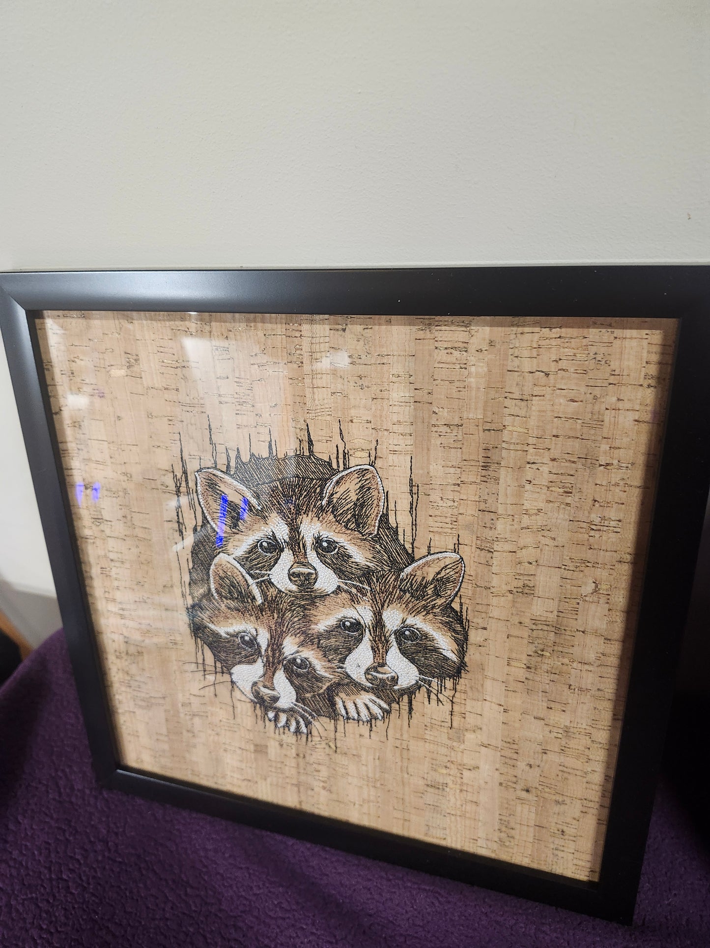 Raccoon Cork Board Picture