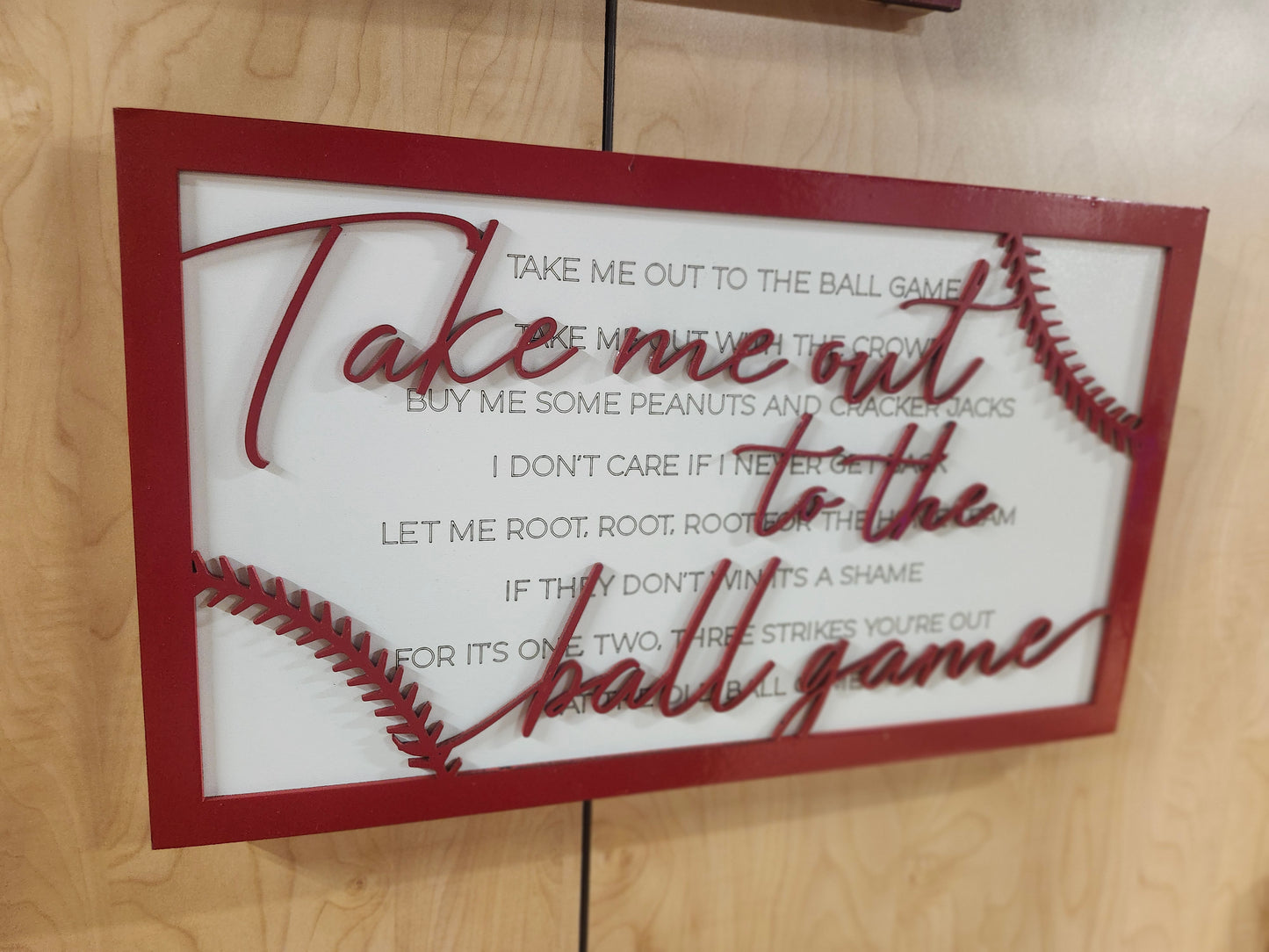 Take Me Out To The Ballgame Wood Sign