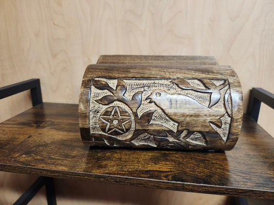 Carved Raven Box