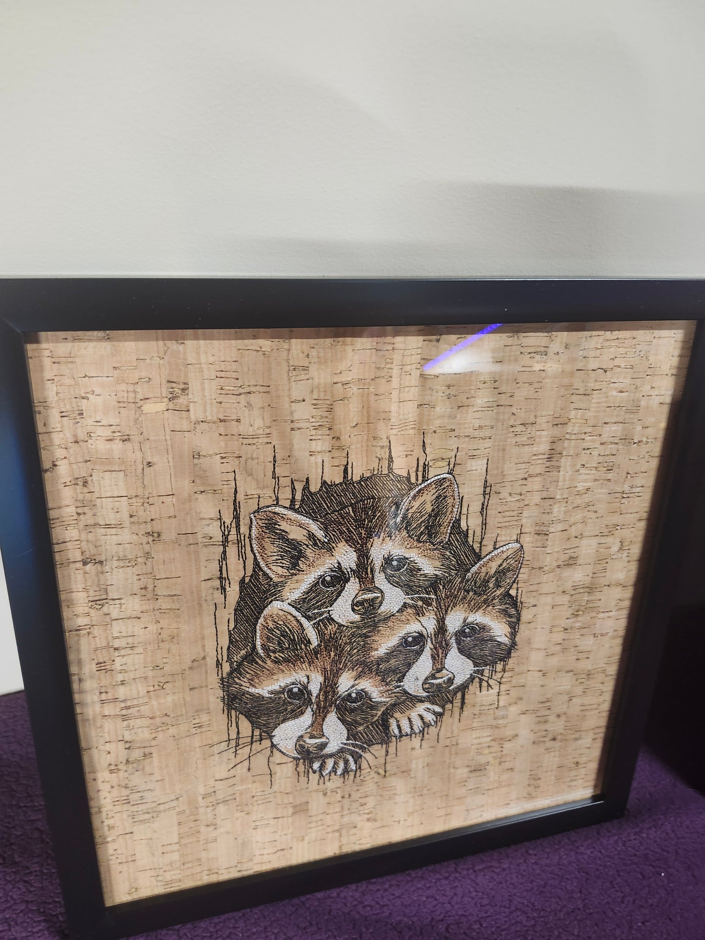 Raccoon Cork Board Picture