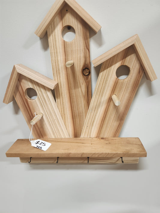 Birdhouse Shaped Key Holder