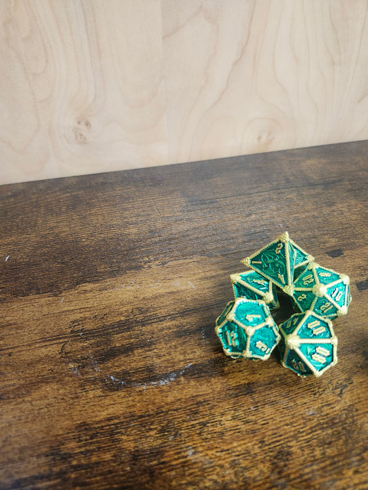 Green Metel DND Dice