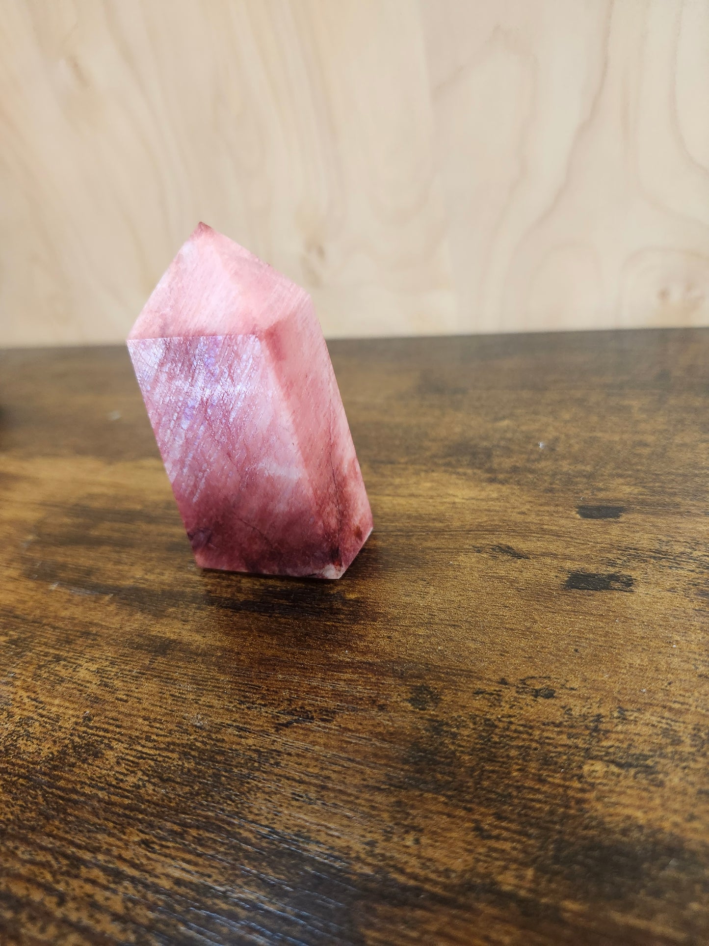 Natural Strawberry Quartz Obelisk