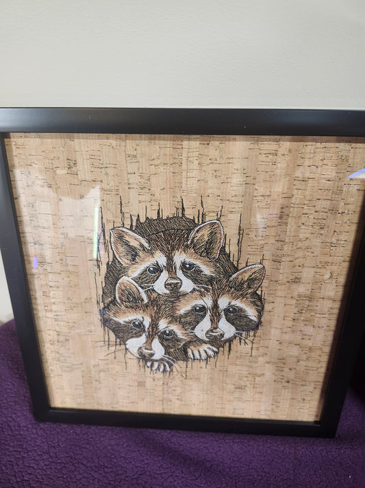 Raccoon Cork Board Picture